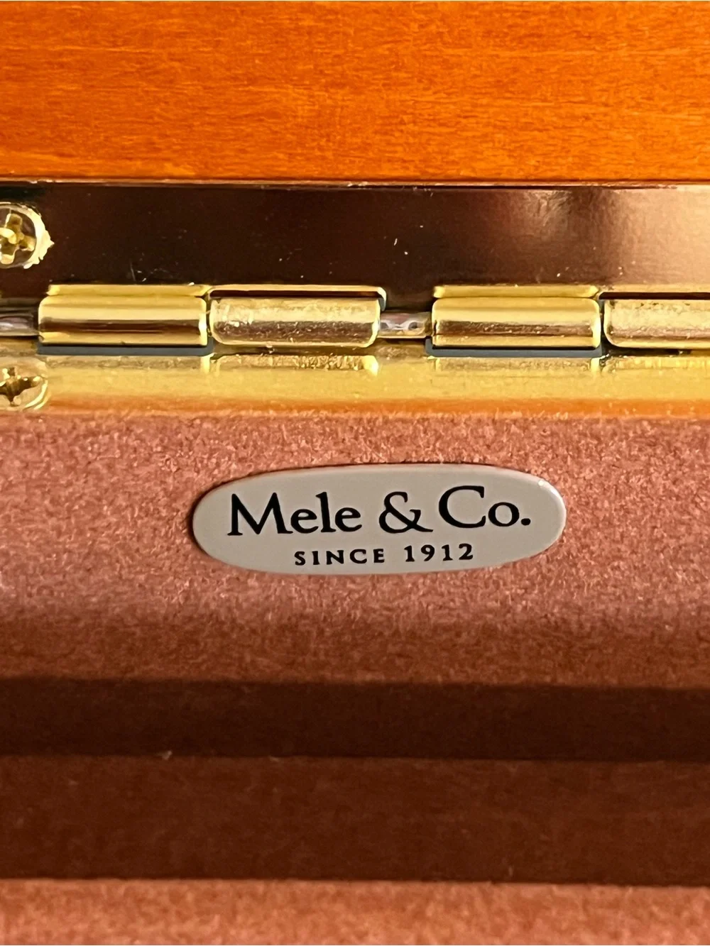 Mele & Co Trinity Wooden Jewelry Box Burlwood Walnut Finish